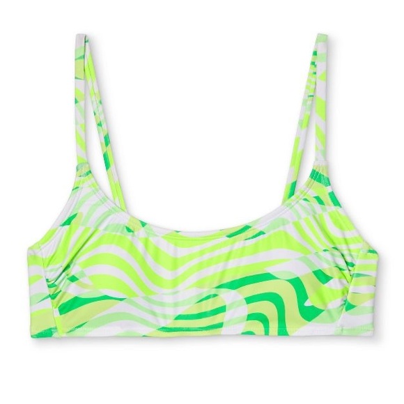 NWT Juniors Xhilaration Green Bandeau Bikini Top Size M - Picture 3 of 8